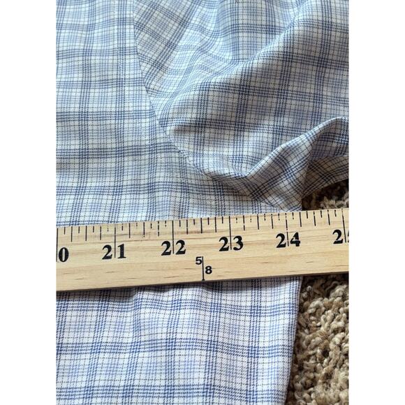 Brooks Brothers 346 Blue White Plaid Slim Fit Button Up 17-2/3 Men's Size XL - Picture 6 of 7